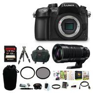 Panasonic LUMIX 16.05MP Mirrorless Camera (Body Only) with Leica 100-400mm Lens &amp; 128GB Memory Card Bundle N9