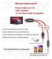 Pwr+ Extra Long 10 Ft MHL to HDMI Adapter Cable 11 Pin Micro-USB for Samsung Galaxy S5 S4 S3 Note 3 2 Phone; Tab... N2