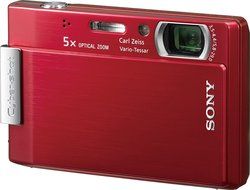 Sony Cybershot DSC-T100 8MP Digital Camera with 5x Optical Zoom and Super Steady Shot (Red) N16
