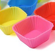 12pcs Silicone Square Cake Muffin Chocolate Baking Cup Mold