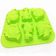 OCTCHOCO 6 Dinosaurs Silicone Cake Mould Jelly Candy Chocolate Bread Baking Mold