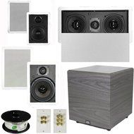 Theater Solutions 5.1 Home Theater 4 Speaker Set with Center, 12" Powered Sub and More TS5W6WL51SET6