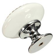 KINGSO 10pcs Retro Style Round Ceramic Door Knob Cabinet Drawer Cupboard White N5