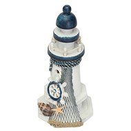 Fashion Handmade Wooden Mediterranean Lighthouse Modern Blue White House Decoration N3