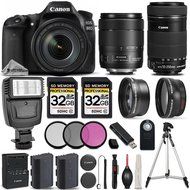 Canon EOS 80D Wi-Fi 1080P Digital SLR Camera + Canon 18-135mm IS USM + Canon 55-250mm IS STM + 0.43xWide Angle... N2