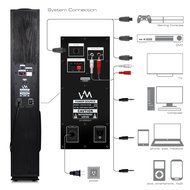 VM Audio EXAT32 Cherry/Black Floorstanding Powered Bluetooth Tower Speakers Pair N3