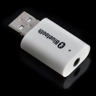 3.5mm Stereo USB Bluetooth Audio Music Receiver Adapter for iPhone iPad White