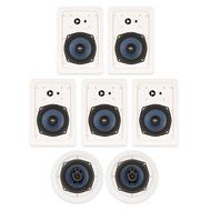 Blue Octave RH-537 In Wall and In Ceiling Speakers Home Theater Surround Sound 7 Speaker Set N2