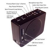 VoiceBooster Voice Amplifier &amp; Mp3 Player &amp; FM Radio 16watts Black MR2800 (Aker) by TK Products, Portable, for...