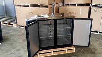 48" Single Tap Keg Beer Can Bottle Dispenser Refrigerator Stainless Steel Top UDD-24-48, Kegerator Fridge N4