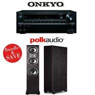 Onkyo TX-NR646 7.2-Channel Network A/V Home Theater Receiver + (1) Pair of Polk Audio TSi 400 3-Way Floorstanding...