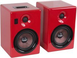 Earthquake Sound IQ52S iPod Docking Speaker System (Silver Piano Gloss, Pair) N2