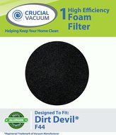 1 Dirt Devil F44 Foam Filter, Fits Inside Dirt Devil Part #304019001 (3-04019-001), Designed and Engineered by... N2