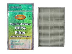 (1) Kenmore Sears EF 1 Pleated Vacuum HEPA Filter w/activated Charcoal, 86899 Progressive Vacuum Cleanser, C368KCNP1...