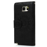 Note 5 Case,Samsung Galaxy Note 5 Case - Wallet Slim Fit Folio Stand 3D Basso-relievo PU Leather Flip Case with... N37