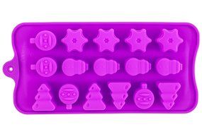 Christmas Candy Molds by Sylvia&#039;s Healthy, BPA-Free Non-Stick, 3-Pack of 2 Christmas and 1 Cute Shape Trays, Make...