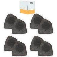 Theater Solutions 8R8L Outdoor Lava 8" Rock 8 Speaker Set with Wire for Yard Pool Spa Patio Garden