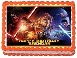 Star Wars Force Awakens Personalized Edible Cake Topper Image -- 1/4 Sheet
