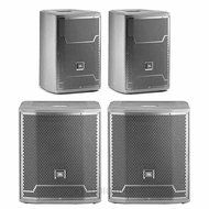 JBL PRX710 10' Powered Speakers (Pair) with JBL PRX715XLF Subwoofers (Pair) Complete PA system