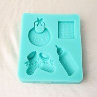 Anyana Baby Shoes &amp; Baby Bottle Silicone Fondant Mold Cake Decorating Pastry Gum Pastry Tool Kitchen Tool Sugar...