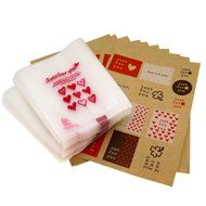 Yunko 300pcs Clear Little Daisies Cookie Candy Soap Packaging Self-adhesive Plastic Bags for Biscuits Package(...