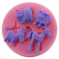 Let'S Diy Cake Decorating Cartoon Pig Sheep Horse Shaped Silicone Mold Fondant Fondant Sugar Art Tools