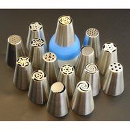 TANGCHU 15pcs Small Russian Cake Decoration Pastry Icing Nozzle Tip Baking Tool Set