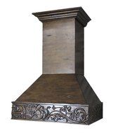 Z Line 373NN-30 1200 CFM Wooden Wall Mount Range Hood, 30", Normandy N2