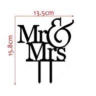 LingStar Mr &amp; Mrs Wedding Cake Topper Unique Cake Decoration White