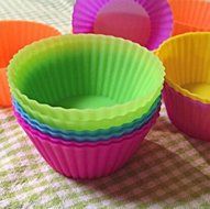 Silicone Baking Cups - Set of 24 Cupcake Liners - Six Vibrant Muffin Molds (12 Round Standard Size)