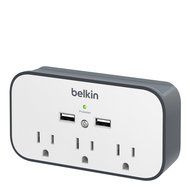 Belkin SurgePlus 6-Outlet Wall Mount Surge Protector with Dual USB Charging Ports (2.1 AMP / 10 Watt), BSV602tt N5