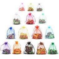 Yansanido 13x18cm /5x7 Inches 100pcs Beautiful Transparent 10 Color Organza Drawstring Pouches candy Jewelry Party...