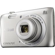 Nikon COOLPIX S3700 Digital Camera with 8x Optical Zoom and Built-In Wi-Fi (Silver)+ Case+64 GB Card+Reader +...