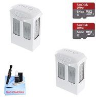 DJI Phantom 4 Battery Power Kit - Includes 2 Intellegent In Flight Batteries + 2 64GB SD Memory Card