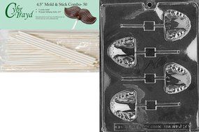 Cybrtrayd J050 Teeth Lolly Chocolate Candy Mold with Exclusive Cybrtrayd Copyrighted Chocolate Molding Instructions