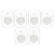 Theater Solutions TS525ODW Indoor or Outdoor Speakers Weatherproof Mountable White 3 Pair Pack