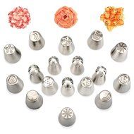 Thiroom 17PCS/Set Russian Flower Socket Tool Cake Pastry Cream Decoration Flower Decor Tips Stainless Steel Tool... N2