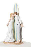 &quot;Summer Lovin&quot; Surfer Beach Wedding Cake Topper