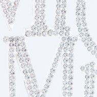 Mr &amp; Mrs Wedding Cake Topper, Modern Monogram Decoration, Silver Crystal Rhinestone