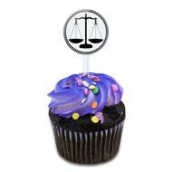 Scales of Justice Cake Cupcake Toppers Picks Set