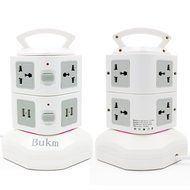 Power Strip Surge Protector, Bukm Smart 6-Outlet with 4-USB Surge Protection Power Socket 110-250V Worldwide Voltage... N19