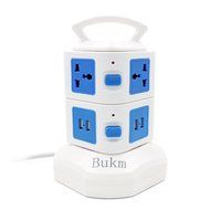 Power Strip Surge Protector, Bukm Smart 6-Outlet with 4-USB Surge Protection Power Socket 110-250V Worldwide Voltage... N20