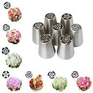 Yakamoz 7 Pieces Russian Icing Piping Nozzles Pastry Tips Cake Sugarcraft Decorating Tool Kit N4