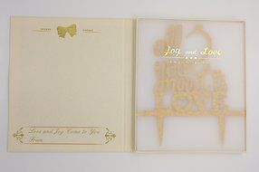 LOVENJOY with Gift Box All You Need is Love Monogram Wedding Engagement Cake Topper Gold Glitter, 6-inch