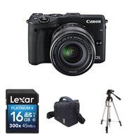 Canon EOS M3 Mirrorless Camera Kit with EF-M 18-55mm Image Stabilization (IS) STM Lens, 16GB Memory Card, Tripod...