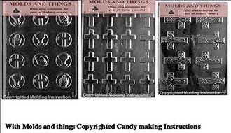 Fancy Cross chocolate candy mold, Bite size crosses chocolate candy mold,Communion Mints Chocolate Candy Mold...