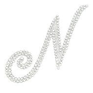 Rhinestone Alphabet Monogram Stickers Letter Initial Wedding Favor Invitation(Letter N)