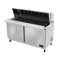 Mega Top Sandwich/Salad Prep Table, 60&quot; wide, (2) solid doors, (2) adjustable epoxy coated shelves, Asber APTM...