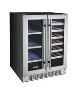 Titan 24 Inch Built-In French Door Wine and Beverage Refrigerator N4