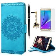 Note 5 Case,Samsung Galaxy Note 5 Case - Wallet Slim Fit Folio Stand 3D Basso-relievo PU Leather Flip Case with... N41